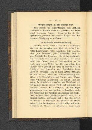 Die innerliche Wasseranwendung.