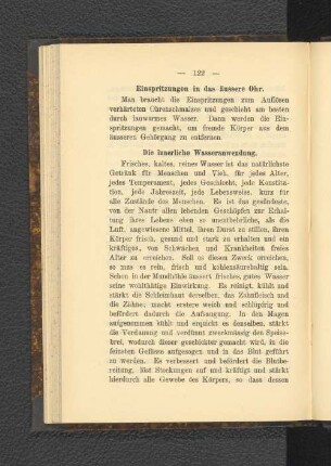 Die innerliche Wasseranwendung.