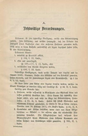 A. Letztwillige Verordnungen.