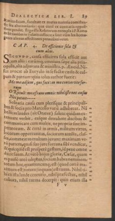 Cap. 4. De efficiente sola & cum aliis.