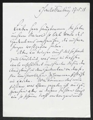 Brief von Fritz Klimsch an Gerhart Hauptmann