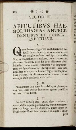 Sectio III. De Affectibus Haemorrhagias Antecedentibus Et Consequentibus.