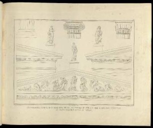 Abbildung 95. Hauptgesimss, Capitael und Base der Saeule, Sculpturen in und auf dem Giebel des Peristyls am neuen Schauspielhause zu Berlin.