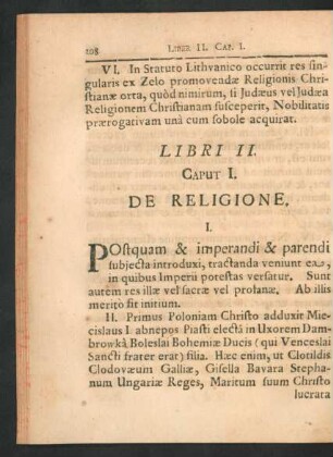 Caput I. De Religione.