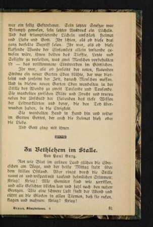 Zu Bethlehem im Stalle