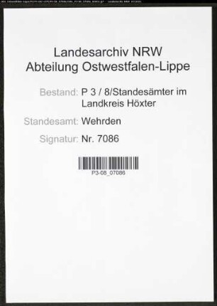 Heiratsregister Standesamt Wehrden