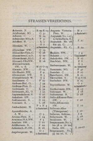Strassen-Verzeichnis