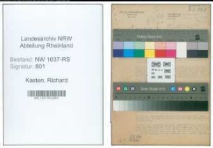 Entnazifizierung Richard Kasten , geb. 22.02.1895 (Musiker)