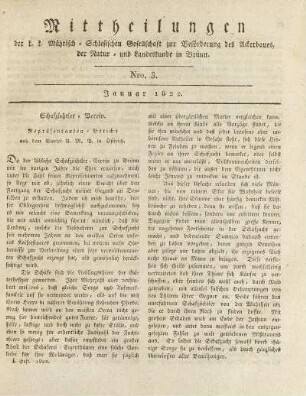 3.1822: Mittheilungen. Nro. 3. Januar 1822.