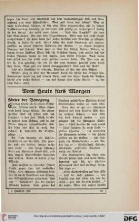 Vom Heute fürs Morgen
