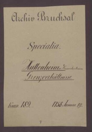 Vergleich zwischen den Gemeinden Knaudenheim und Rheinsheim wegen Grenzregulierung.