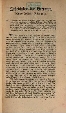Jahrbücher der Literatur. 1. 1818