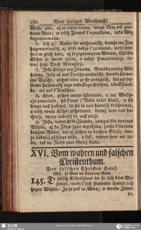 XVI. Vom wahren und falschen Christenthum