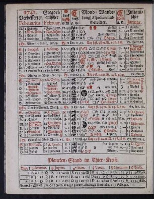 1741. Verbesserter Februarius.