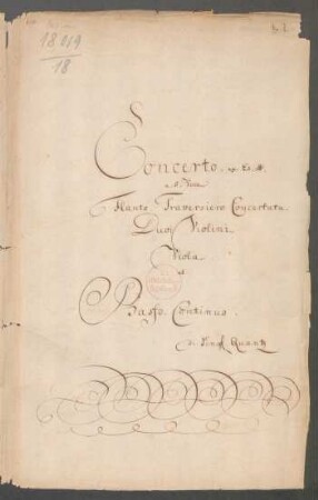 Konzerte; fl, strings, bc; Es-Dur; QV 5: 89; GroF 1578