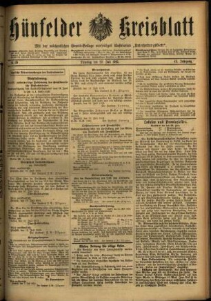 Ausgabe vom Dienstag, den 22. Juli 1919.