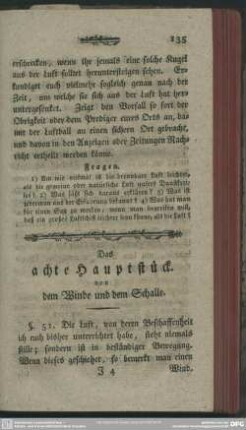 Das achte Hauptstück. von dem Winde und dem Schalle