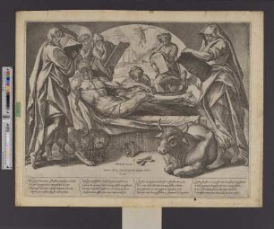 [Der Leichnam Jesu Christi umringt von den vier Evangelisten]