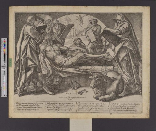 [Der Leichnam Jesu Christi umringt von den vier Evangelisten]