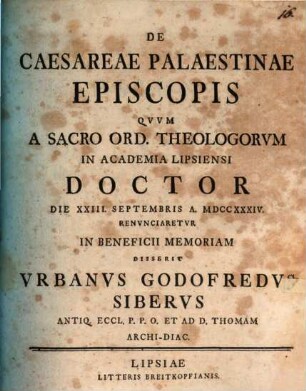 De Caesareae Palaestinae Episcopis