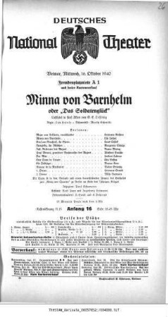 Minna von Barnhelm oder "Das Soldatenglück"