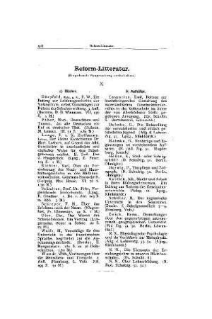 Reform-Litteratur : X.