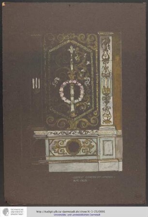Dekorationsentwurf: Oberst Chabert : Zimmerwand