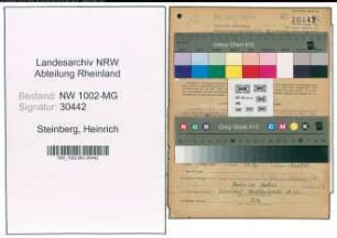 Entnazifizierung Heinrich Steinberg , geb. 03.08.1911 (Bootsmonteur)