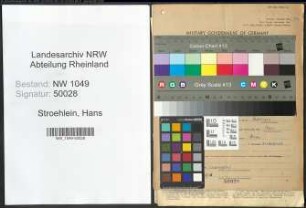 Entnazifizierung Hans Stroehlein , geb. 18.03.1909 (Anwalt)