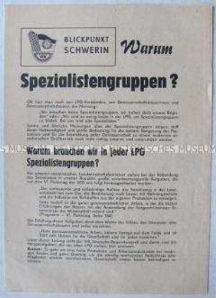 Propagandaschrift der SED-Kreisleitung Rudolstadt zum VIII. Deutschen Bauernkongreß