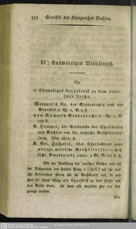 IV.) Auswärtiges Verhältniß