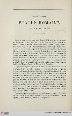 N.S. 5.1862: Fragments d'une statue romaine : trouvée à Bucilly (Aisne)