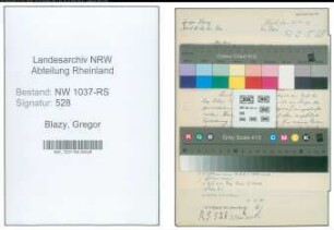 Entnazifizierung Gregor Blazy , geb. 03.11.1905 ()