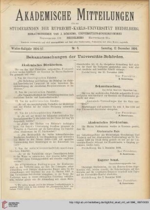 Nr. 8 (12. Dezember 1896)