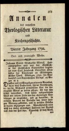 Drei und zwanzigste Woche