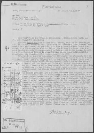 Gomadingen-Steingebronn mit Offenhausen: Visitationsbericht mit Pfarrbericht 1956