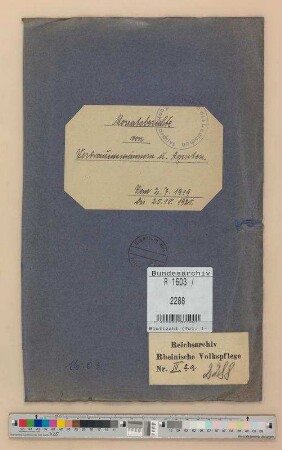 Vertrauensmänner und Agenten.- Monatsberichte
