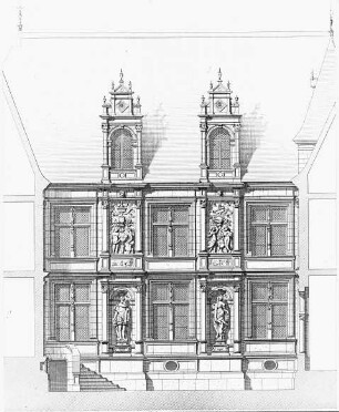 Caen, Hôtel d'Escoville, Fassadenaufriss