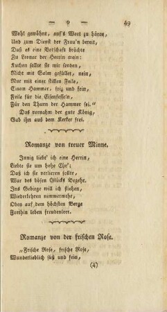 Romanze von treuer Minne.