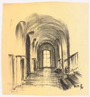 Johannesstift Berlin-Spandau Umbau Stiftskirche: Perspektivische Innenansicht Flur