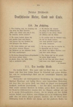 Dritter Abschnitt: Deutschlands Natur, Land und Leute