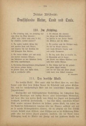 Dritter Abschnitt: Deutschlands Natur, Land und Leute