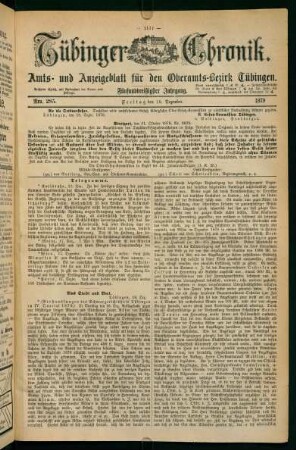 19. Dezember (Nro, 285) - 23. Dezember (Nro. 288)
