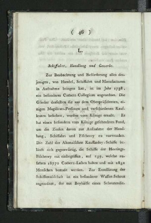 L. Schiffahrt, Handlung und Gewerbe
