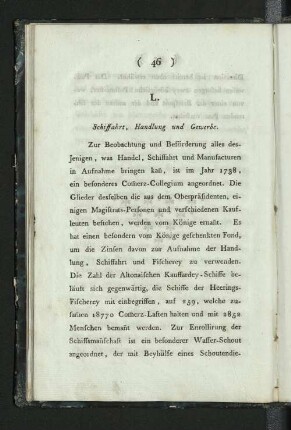 L. Schiffahrt, Handlung und Gewerbe