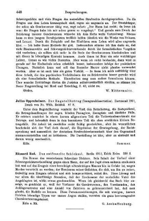 448, Julius Oppenheimer. Der Bagatellbetrug. 1911