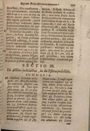Sectio III. De Actibus judicialibus, in die Festivo prohibitis.