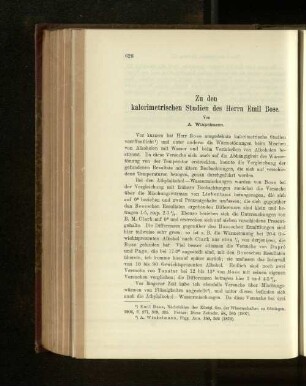 Zu den kalorimetrischen Studien des Herrn Emil Bose.