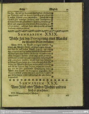 Summarium XXX. Vom Rück- oder Wieder-Wechsel, und wie hoch er zu nehmen