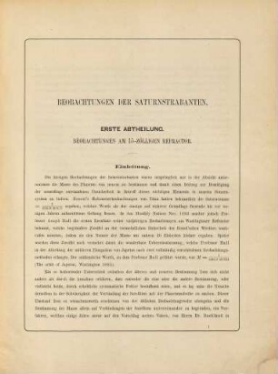 Beobachtungen der Saturnstrabanten : Von Hermann Struve, 1